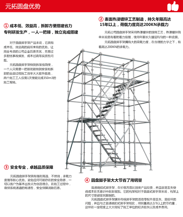 圓盤式腳手架產(chǎn)品特點(diǎn)及優(yōu)勢